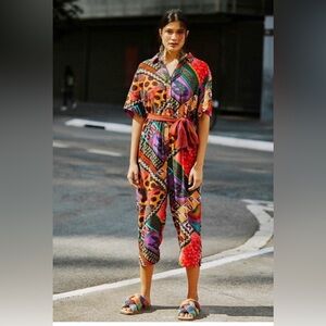 Farm Rio Dotted Patch Scarf Uni Jumpsuit size M